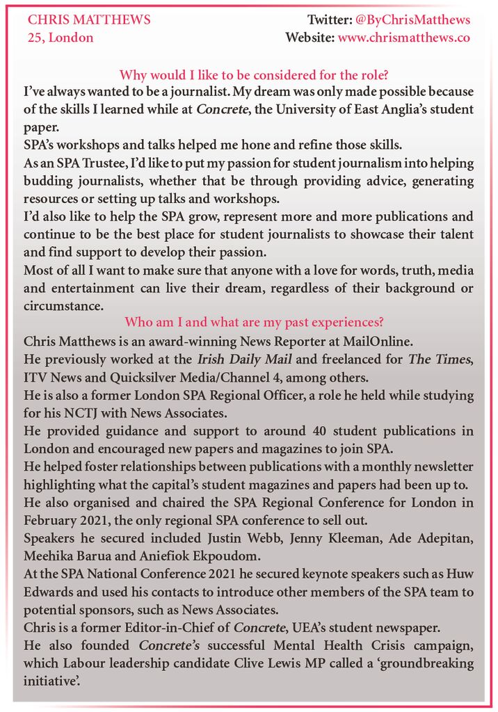 thumbnail of SPA Trustee Manifesto Chris Matthews – Chris Matthews